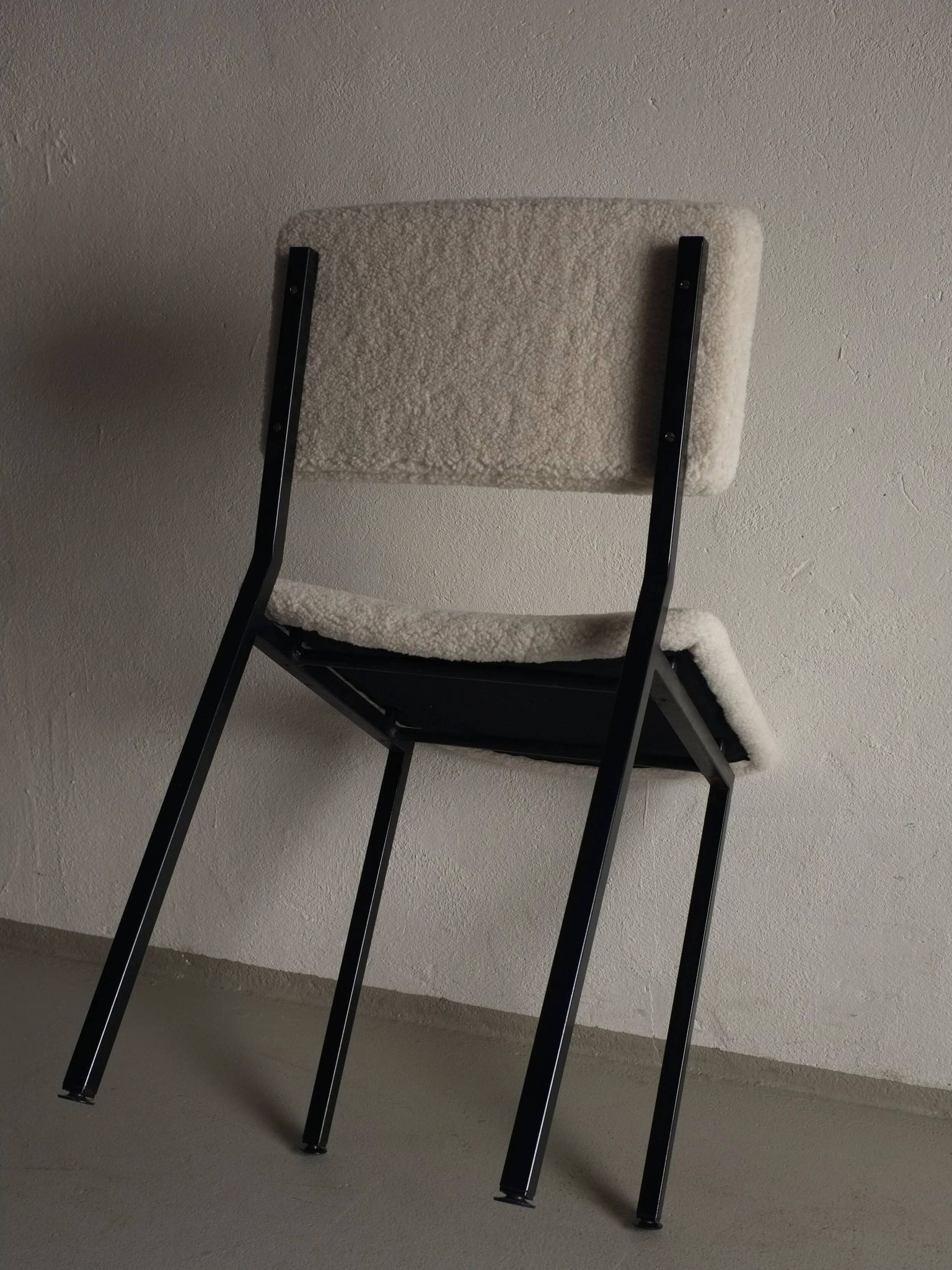 Black metal boucle chair | Kembo | Netherlands | 1960s