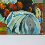 Oil painting on canvas, still life with fruit, signed
