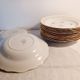 Set of 12 golden and flowery Amandinoise soup plates