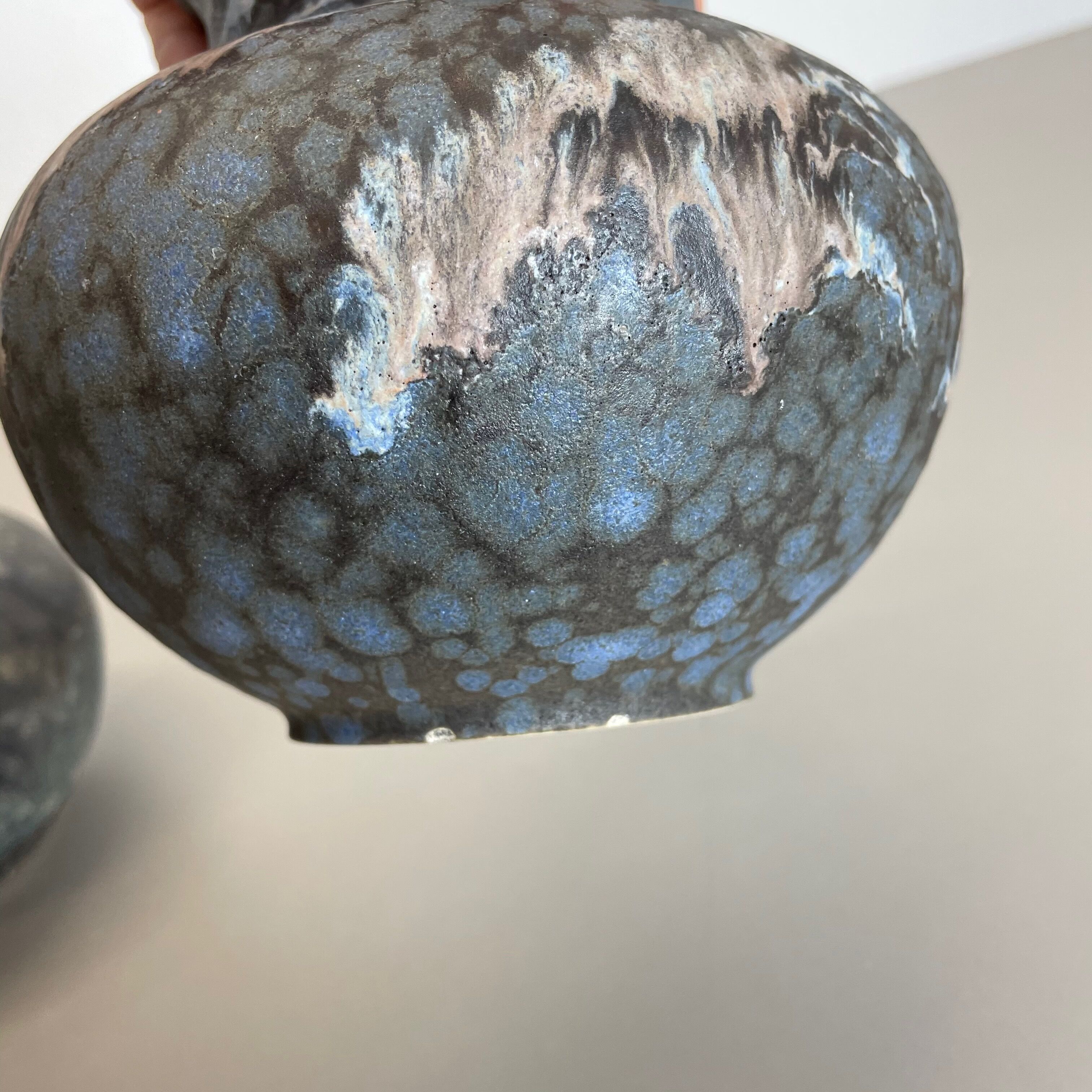 Set of 2 Pottery Vases Fat Lava Abstract Designed by Ruscha, Germany, 1960s