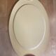 Vintage Yellow Lacquered Metal Tray with Red Plastic Handles