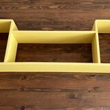 Sixties wooden wall shelf with 3 compartments