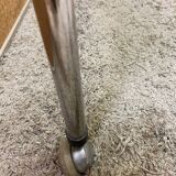 Large vintage rolling trolley in chrome and smoked glass - 1970