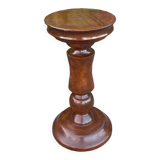 Robust Vintage Wooden Plant Stand, Oak Pedestal Table, Mid Century Pillar for Plants, Rustic Farmhouse Decor, Sturdy Home Accent