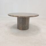 Round Italian Marble Coffee Table, 1980's