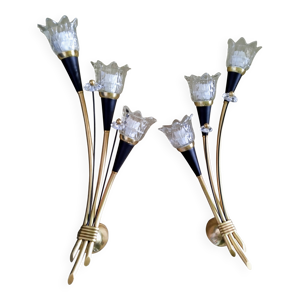 Paire d’appliques lunel