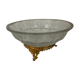 Fruit cup centerpiece in frosted glass and art nouveau art deco bronze signed Muller frères