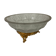 Fruit cup centerpiece in frosted glass and art nouveau art deco bronze signed Muller frères