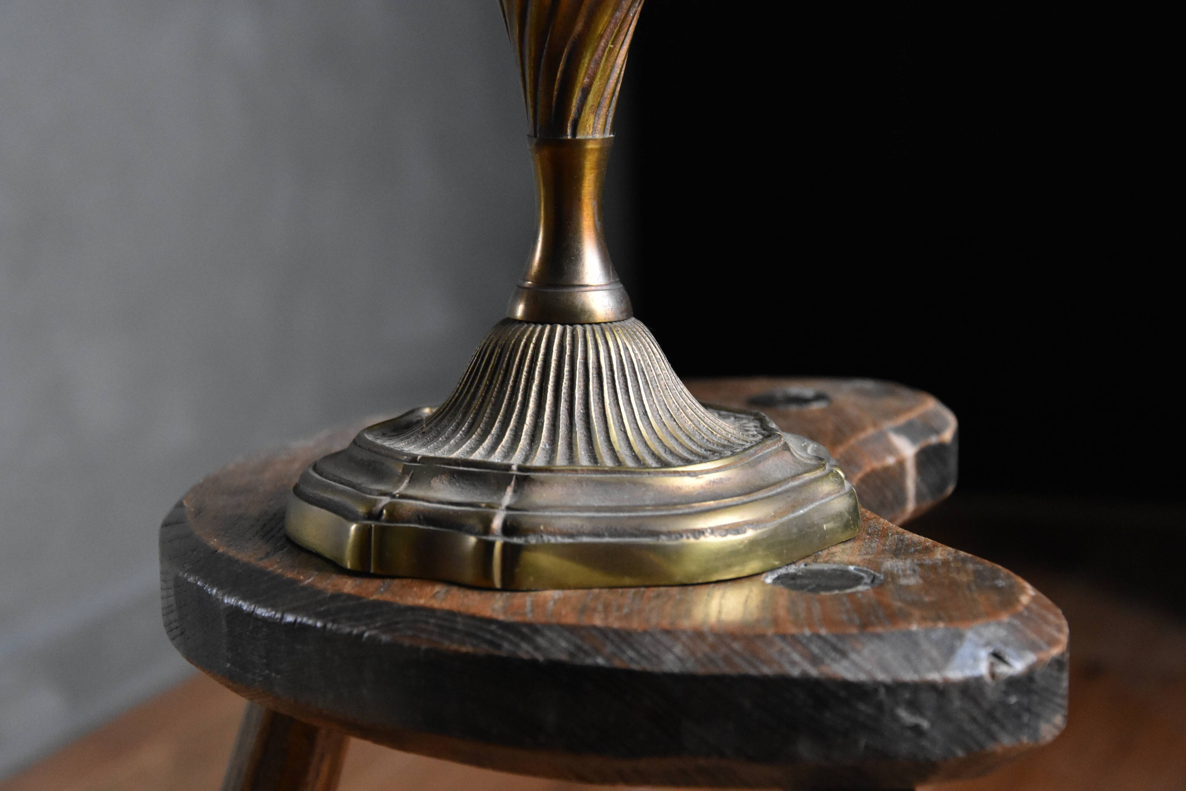 Ostrich egg on brass base