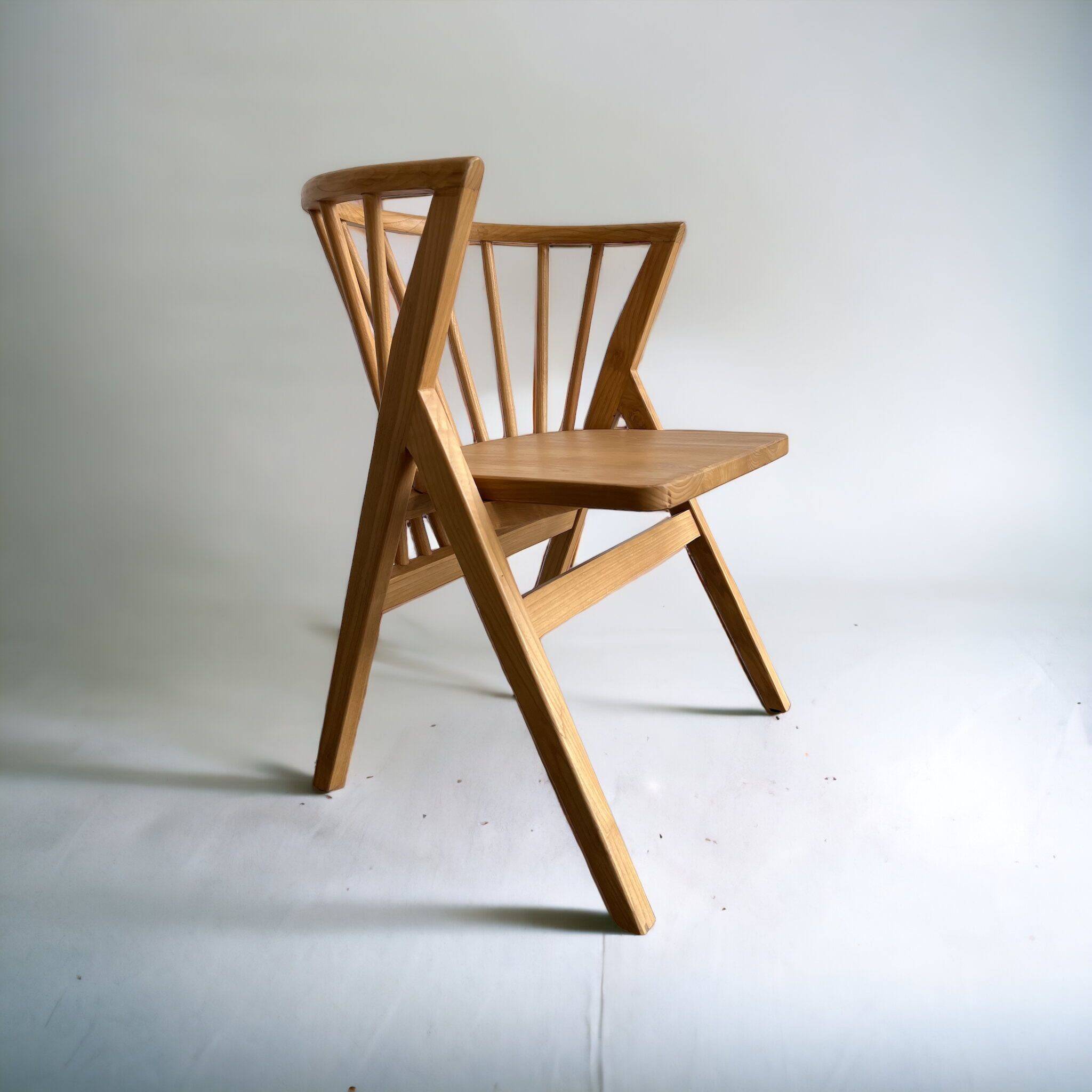 4 V-shaped wooden bistro chairs