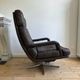 Vintage leather and steel swivel chair, 1970s, Walter Knoll