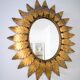 "Sun Mirror" Spanish mirror from the 1960s, made of gold metal.