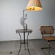 French Floor Lamp with Spiral Staircase, iron and brass, Mid-Century