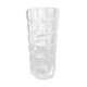 Multi-faceted moulded glass vase.