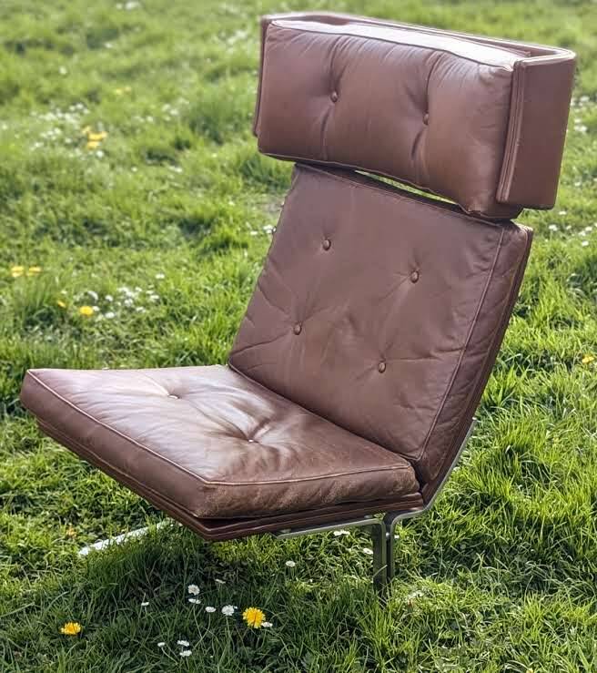 Unique piece - Danish chrome and leather armchair attributed to Poul Nørreklit
