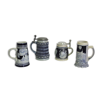 Tasses en porcelaine ouest-allemande, années 1980, ensemble de 4