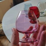 8 colored crystal glasses