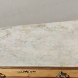 Grande commode ancienne, marbre blanc