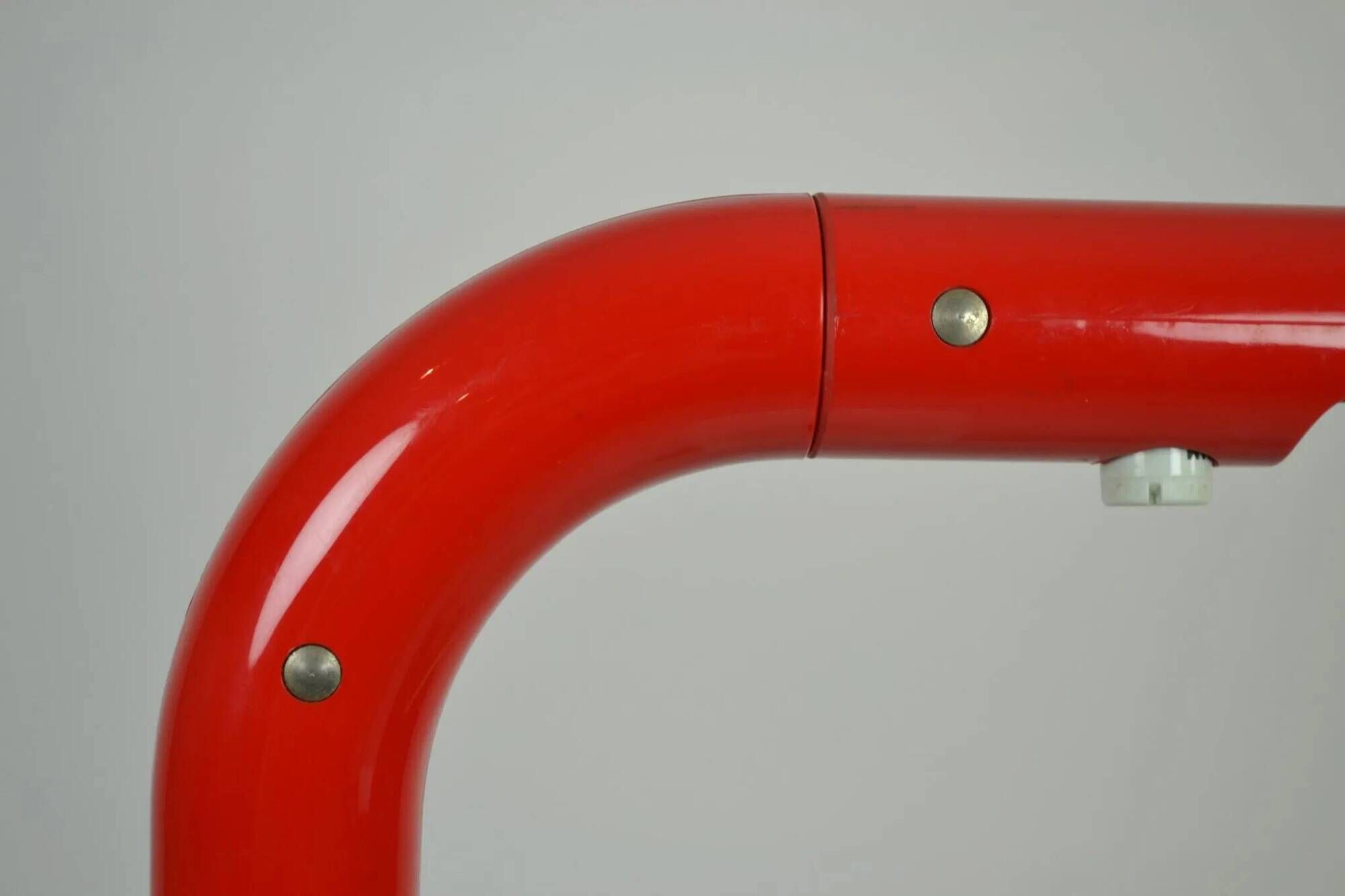 Red “Tube” Desk lamp designed by Anders Pehrson for Ateljé Lyktan, Sweden, 1970s