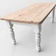 Large Vintage Farmhouse Dining Table with Drawers – Rustic Solid Wood