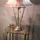 lampe laiton brossé abat jour verre vianne 1970 a 80  a tirettes independente h47x35