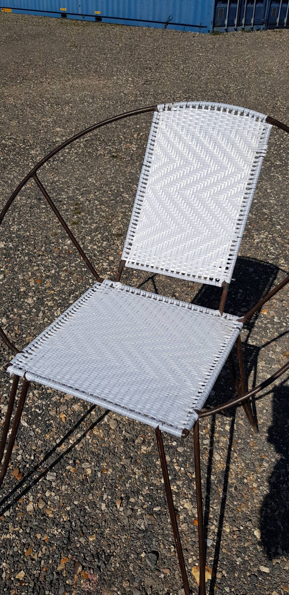 Vintage black metal armchair