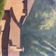 Oil painting landscape mountain 1947