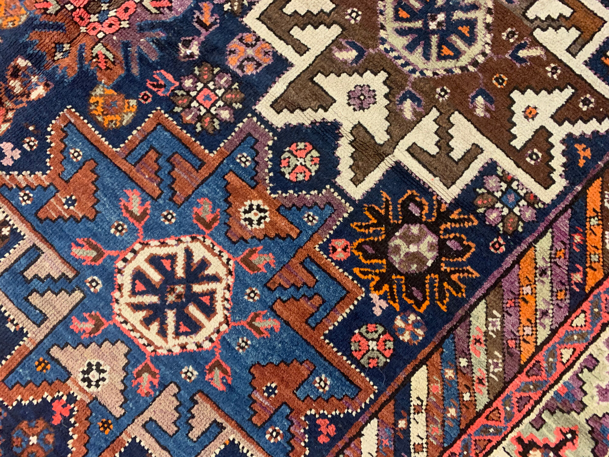 Antique Caucasian Star Kazak Rug- 190x355cm