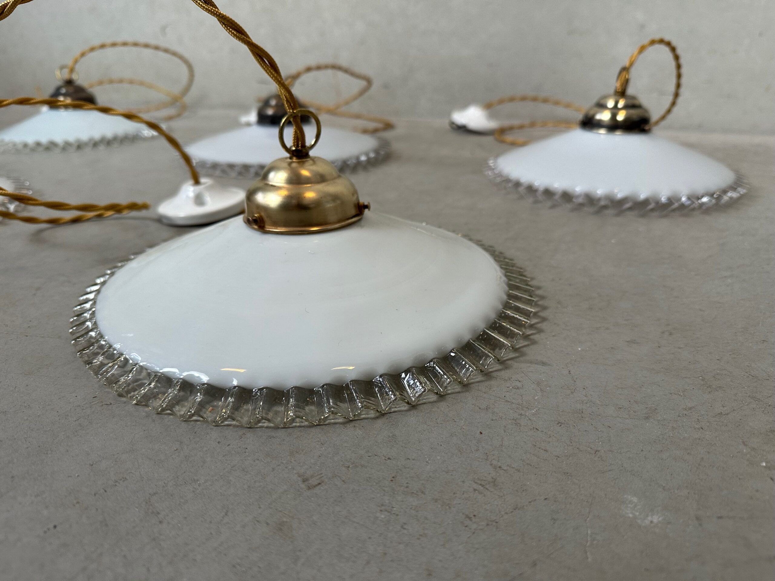 5x opaline collar lamps