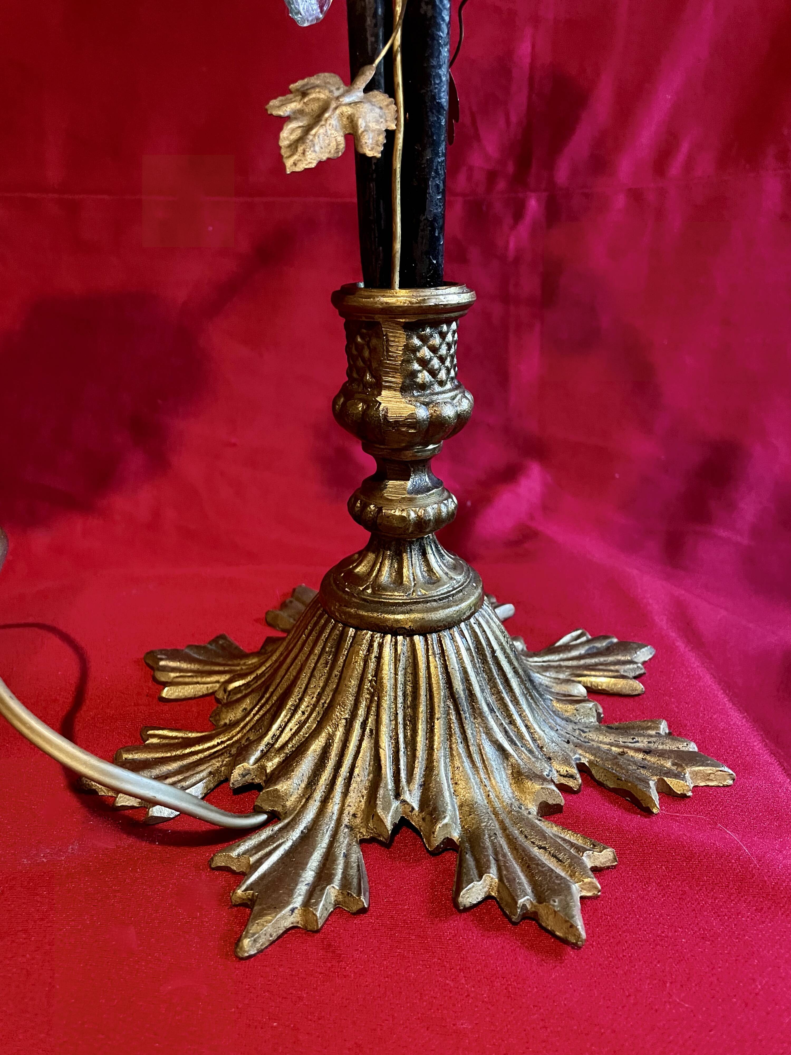 Pair of vintage Murano cluster lamps, 1950s