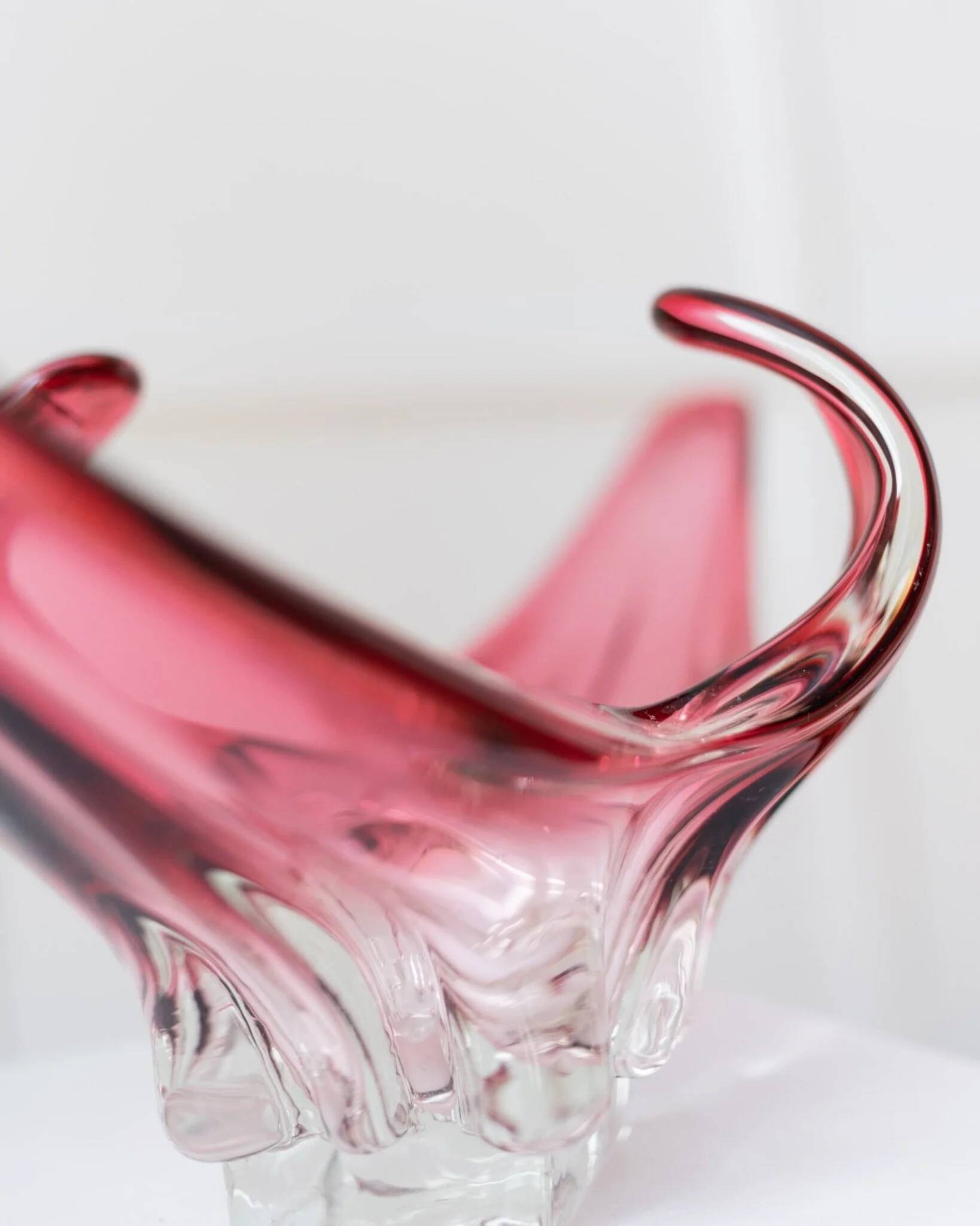 Large Murano bowl Flavio Poli - Pink Sommerso - Mid-Century - 1970s