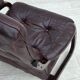 1970s, Scandinavian armchair, brown furniture leather, bent wood.
