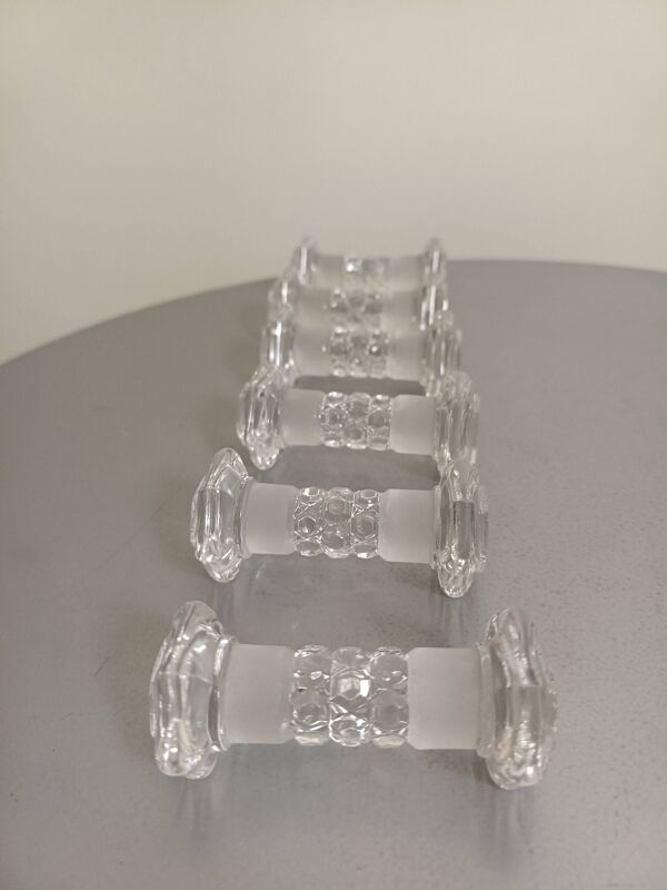 Baccarat : 6 Portes couverts - Reposes couteaux Anciens - Modèle Diamants