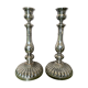 Silver metal candle holders