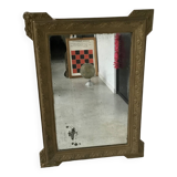 Grand miroir à poser ou trumeau cadre doré bois et stuc - fin XIXe ou début XXe