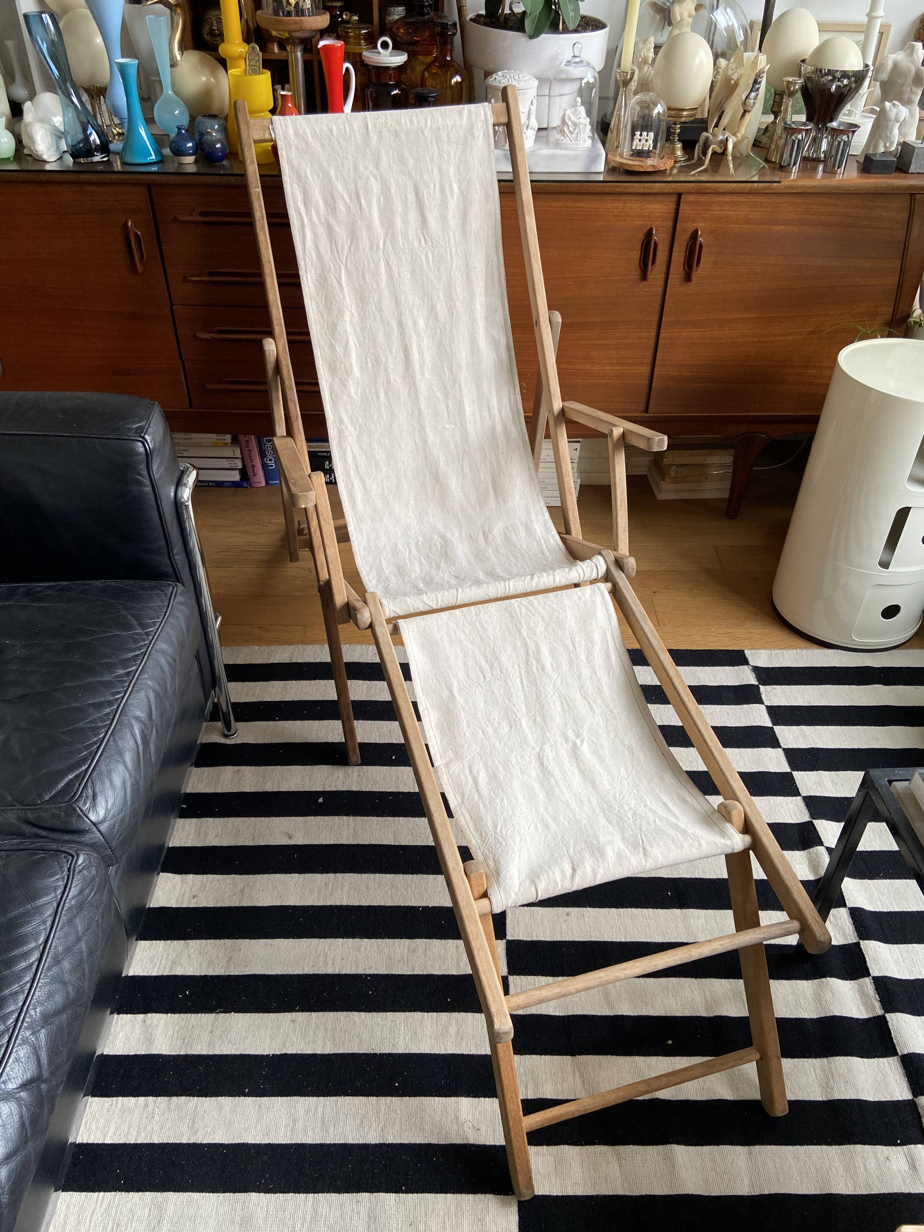 Transat de plage chilienne en bois et coton
