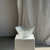 Large glass salad bowl with diamond points D30