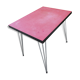 Table de bistrot vintage en formica rouge