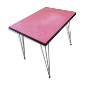 Table de bistrot vintage en formica rouge