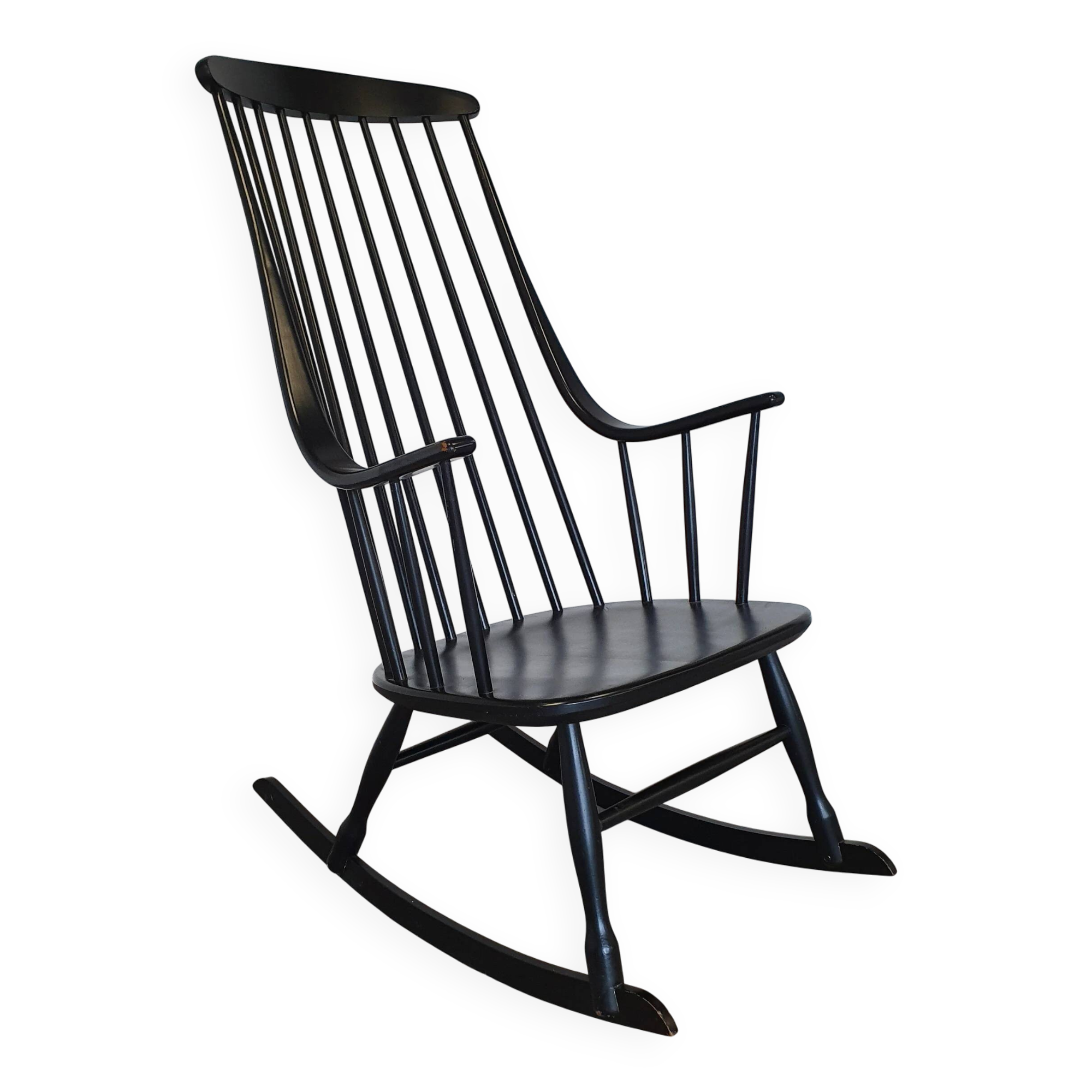 Black Lena Larsson for Nesto rocking chair 1960s