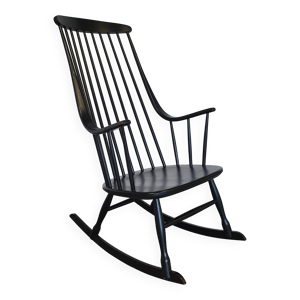 Fauteuil à bascule noir Lena Larsson pour Nesto, années 1960