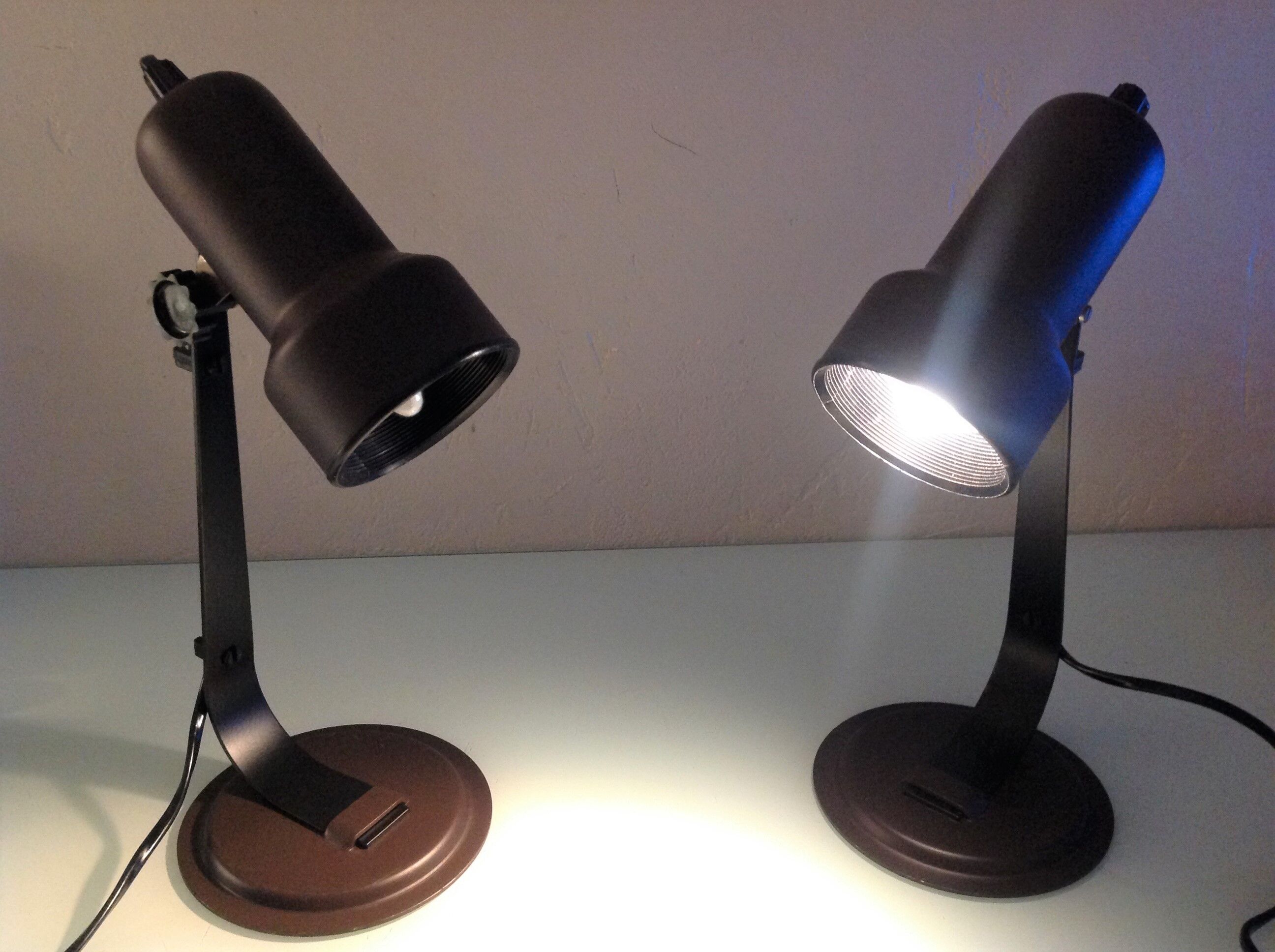 Pair of bedside lamps Metal vintage 70s spots