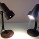 Paire de lampes de chevets spots en métal vintage années 70
