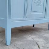 Parisian Art Deco armoire with beveled mirror and painted decoration