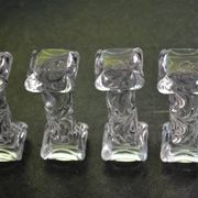 8 cutlery holders made of cut glass