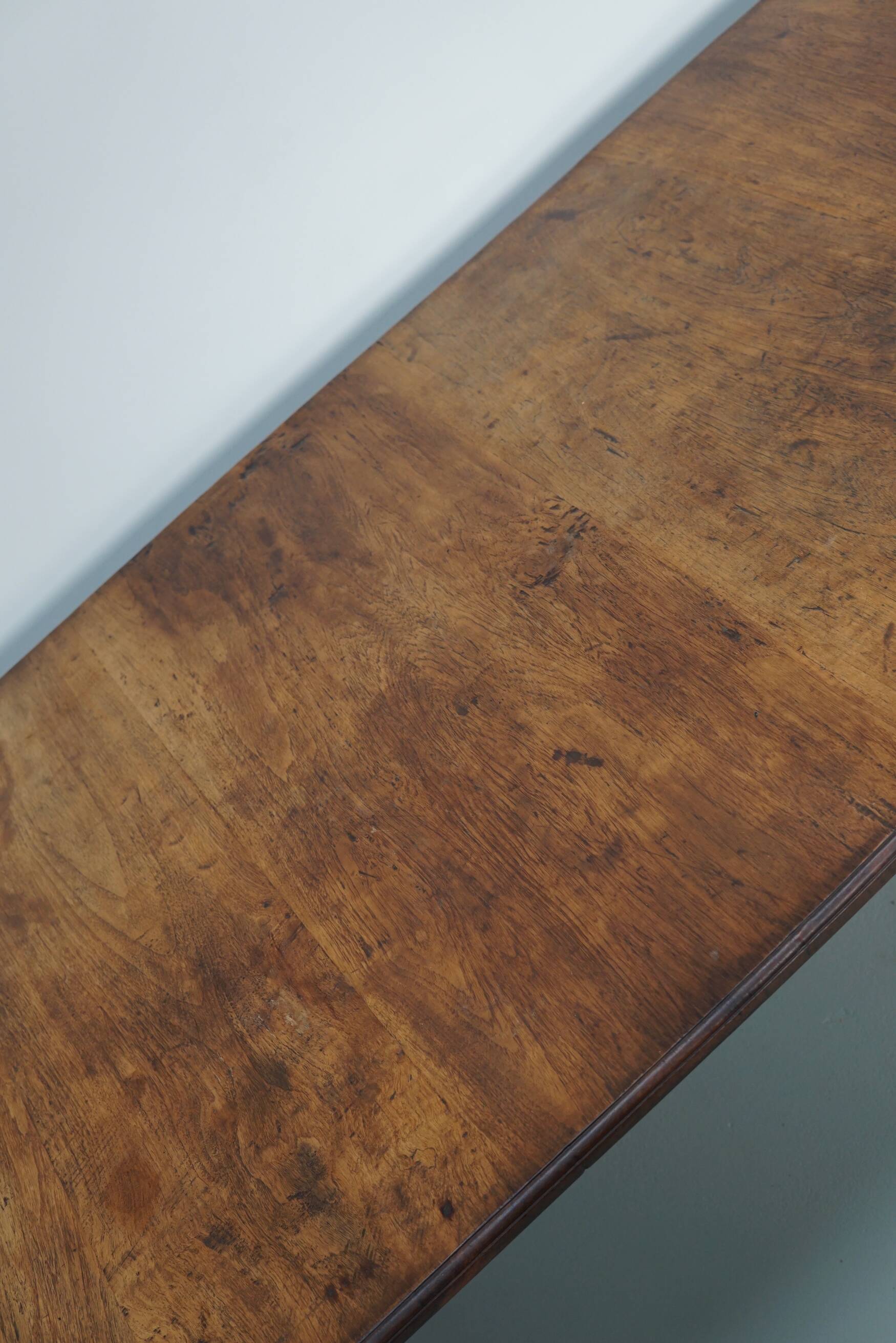 Large Oval Dutch Rustic Farmhouse Teak Dining Table