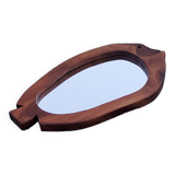 Fish design mirror in walnut stamped R.Lecompte