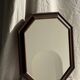 Vintage brown wooden octagonal mirror 58x48