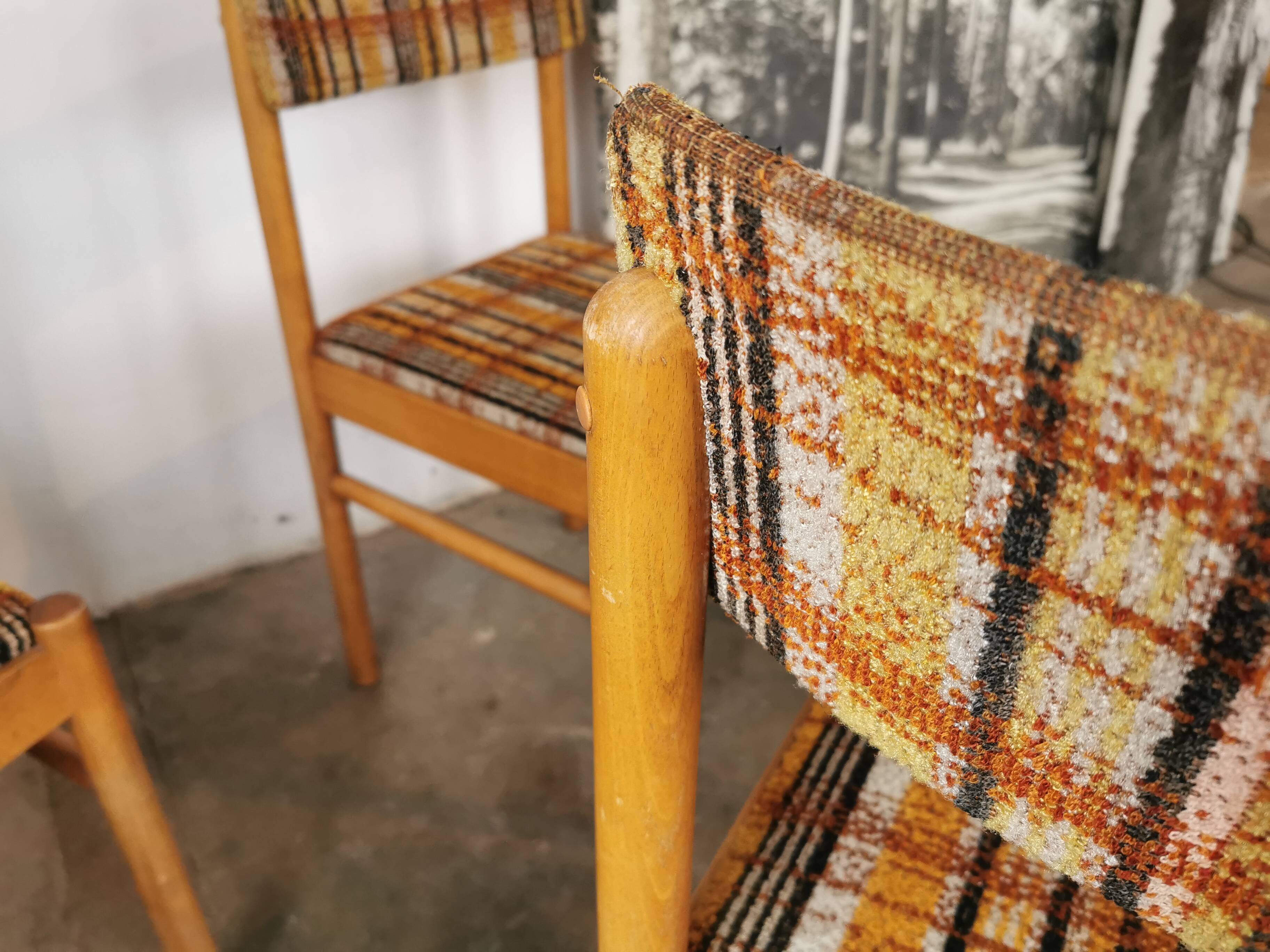 Set of 4 Baumann chairs, 70s