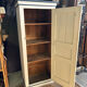 Antique bonnetière in cream and blue painted wood – in its original condition.